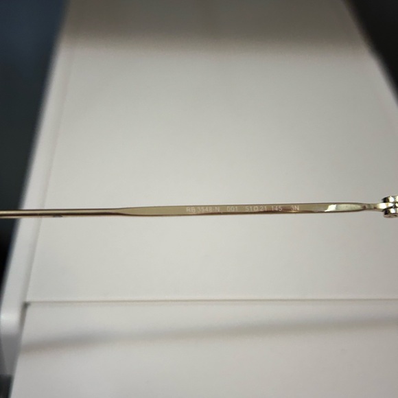 Ray-Ban Gold Hexagonal Sunglasses and Brown Case - Picture 6 of 6